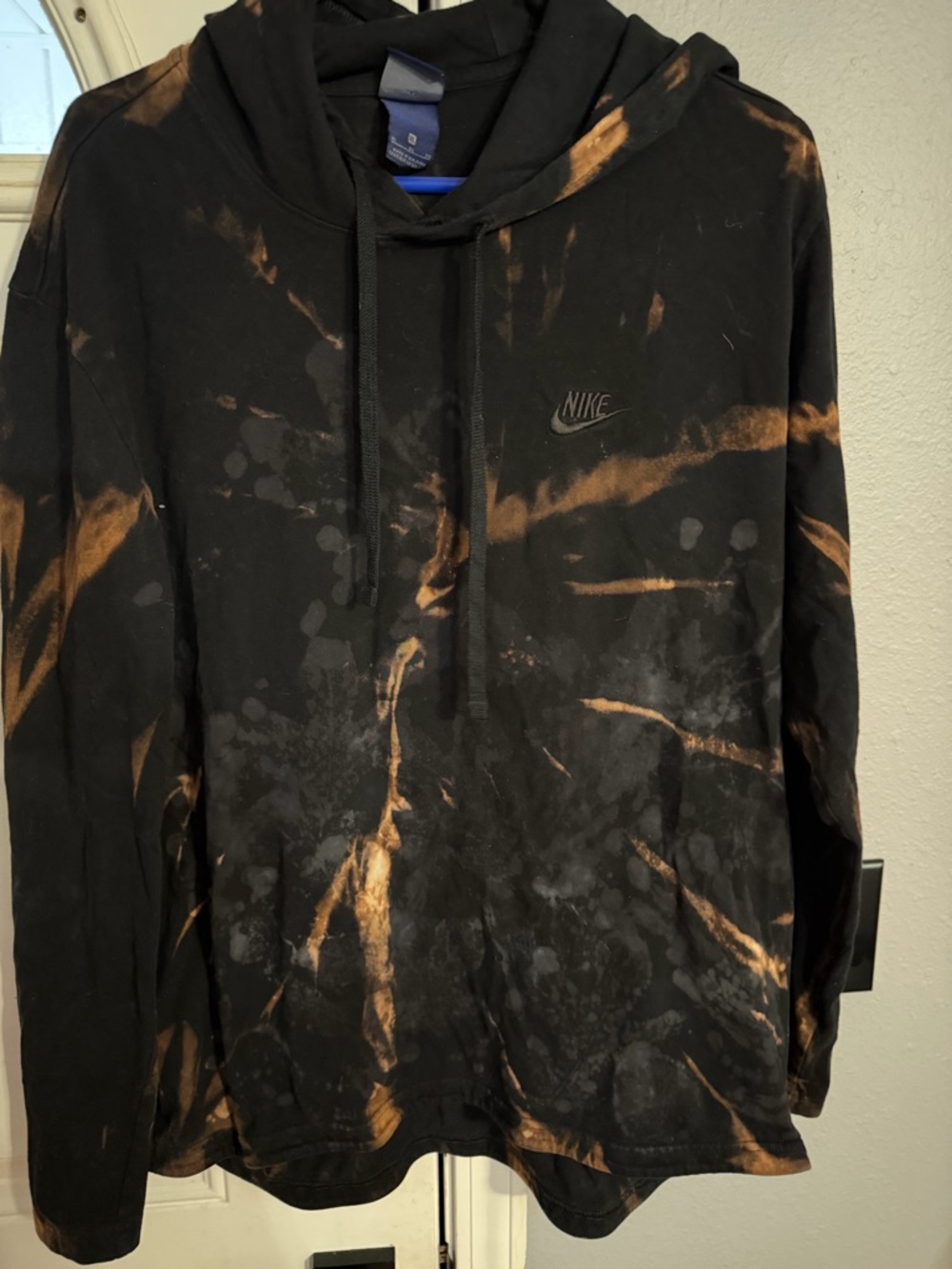 Nike Black Bleached Tie-Dye Hoodie